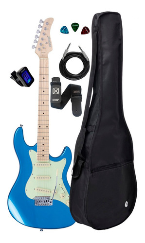 Guitarra Strinberg Sts-100 Strato Azul + Kit Capa Cabo