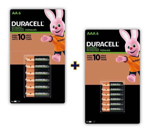 Pila Recargable Duracell 6 Aa Y 6 Aaa Paquete Baterias 1.2v