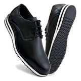 Sapato Masculino Oxford Casual Couro P. U. Costurado Macio