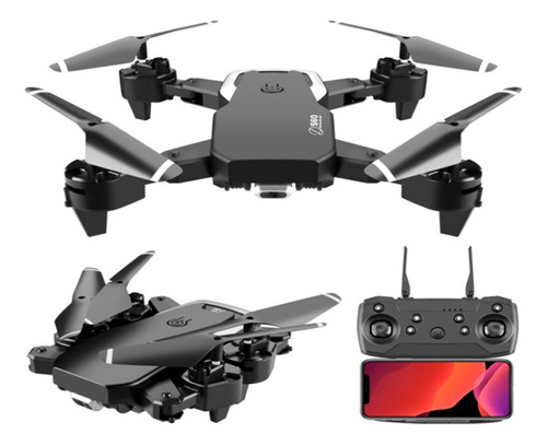 Dron Negro M004 Con 2 Cámaras Y 2 Baterías Alta Capacidad