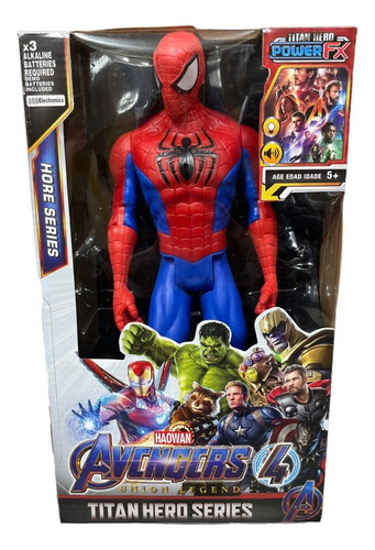 Muñeco Avengers Spiderman Luz Sonido 30cm Articulado