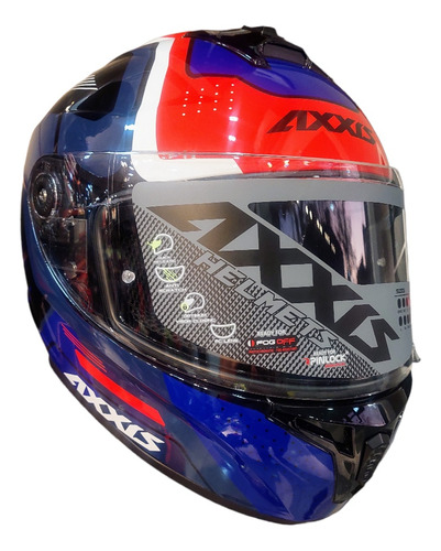 Casco Moto Axxis Draken Cougar B7 Azul Brillo Integral