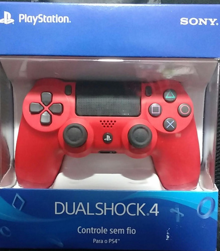 Controle Sony Playstation Dualshock 4 Vermelho Magma