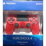 Controle Sony Playstation Dualshock 4 Vermelho Magma