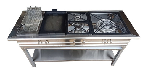 Estufa Cocina Industrial Freidor Plancha Triple Quemador