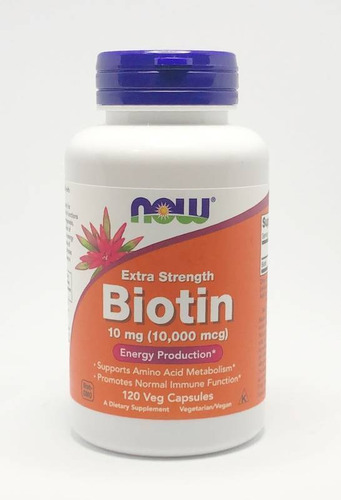 Biotina 10000mcg 120 Caps - Now Foods - Importado