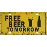 Cartel Chapa Cerveza Free Beer Tomorrow Apto Exterior