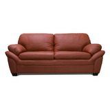 Sofa De Piel - Génova - Conforto Muebles Color Terracota