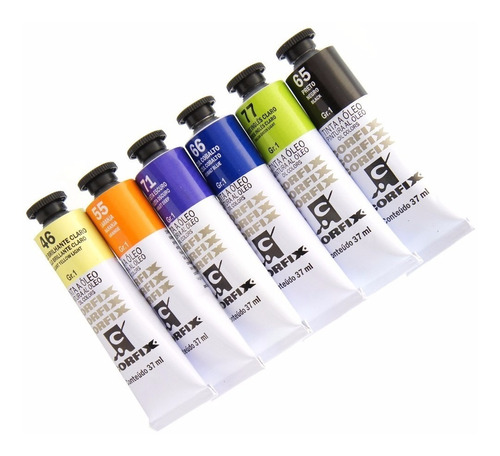 Kit 10 Cores Tinta Óleo Corfix 37ml - Pintura Tela Artes