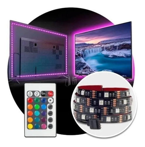 Tira Luz Led Rgb Usb 3m Tv Gamer Pc Control Remoto Ext/int