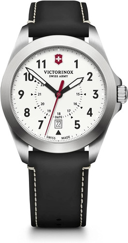 Victorinox Reloj De Mujer Blanco Y Negro Con Banda De Cuero