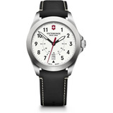 Victorinox Reloj De Mujer Blanco Y Negro Con Banda De Cuero