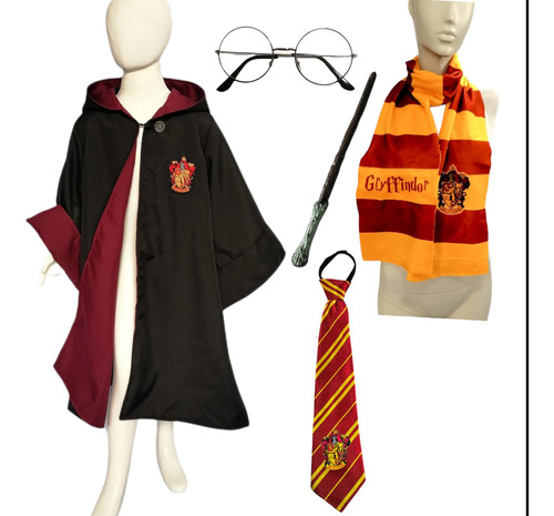 Disfraz Capa Varita Corbata Bufanda Lentes Harry Potter Niño
