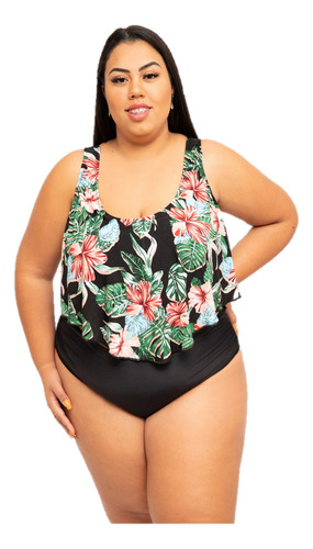 Maiô Plus Size Conjunto Sunquini Tamanhos Grandes Até Tam 64