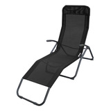 Reposera De Acero Camastro Playa Jardin Glider Color Negro