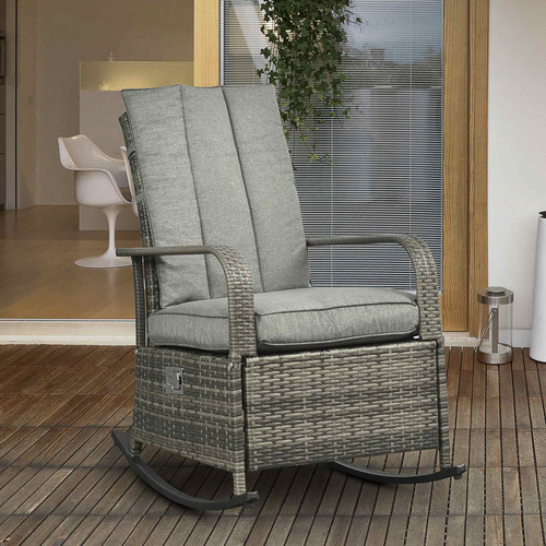 Silla Mecedora De Ratán Para Al Aire Libre Reclinable Con