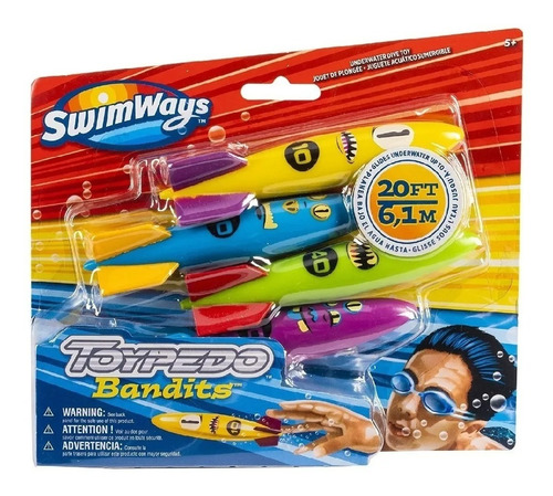 Juego Buceo Swimways Toypedo Bandits Torpedos X4 88015 Srj