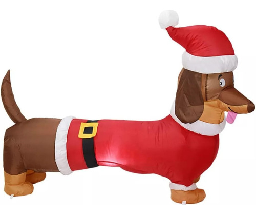 Decoración Inflable De Navidad For Perro Salchicha 1.5mts
