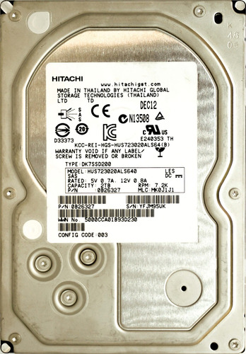 Hd Hgst 2tb Sas 3,5  7.2k Hotplug