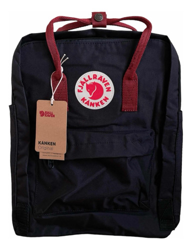 Mochila Fjallraven Kanken Classic 16l - Black Strap Ox Red