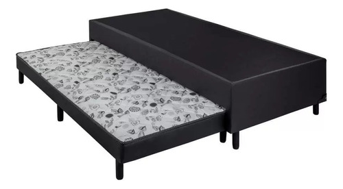 Cama Box Solteiro Com Auxiliar (34x88x188) Courino Ou Suede