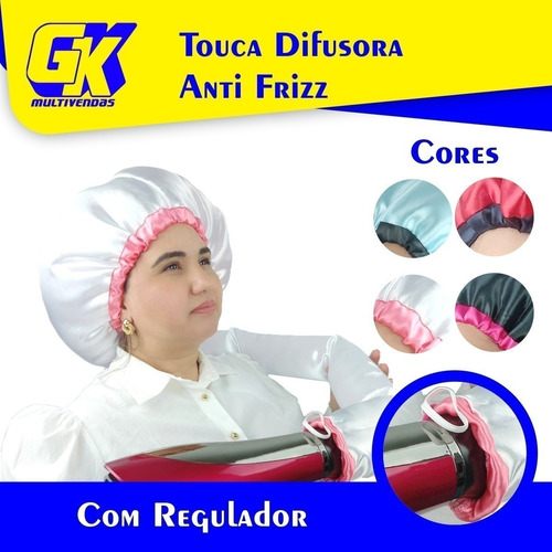 Toca Difusora De Cetim Secadora -seca Cabelo - Com Regulador