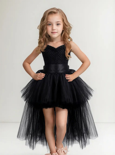 Vestido De Tul Infantil For Cumpleaños, Navidad Y Halloween.
