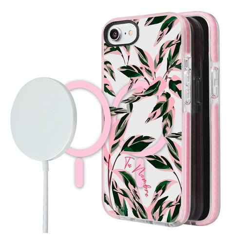 Funda Para iPhone Magsafe Mujer Hojas Plantas Con Nombre