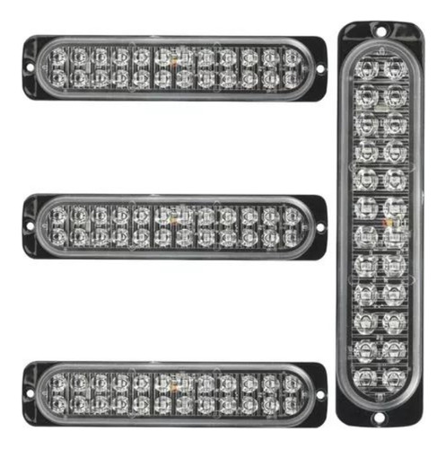 Kit 4 Strobo Automotivo 24 Led 16 Funções 12v/24v Tarpo