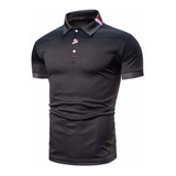 Playera Polo Camisa Manga Corta Impresión Gradiente Hombre