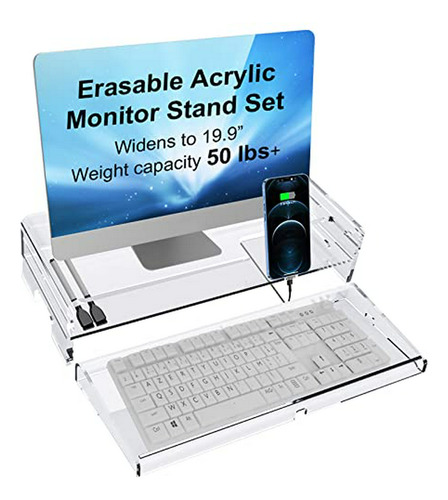 Soporte Grande Para Monitor De Acrílico Con Teclado Escribib