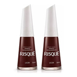 Esmalte Risqué Vermelho Cremoso Licor 8ml C/ 2un.