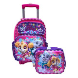 Paw Patrol Skye Everest 3d Mochila Llantas Lonchera Primari 