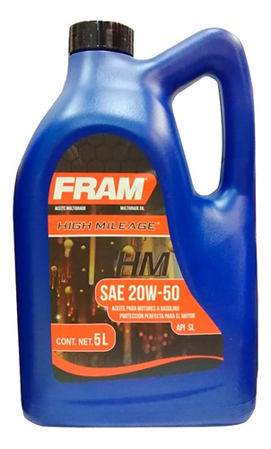 Aceite Mineral Fram 20w 50 Sl 5l