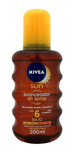 Nivea · Bronceador Sun Fps 6 Bajo En Spray