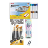 10 Pincel Im   +  24 Aquarela Pentel  