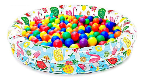 Piscina Inflable + 100 Pelotas Intex 122cm Tropical Plástico