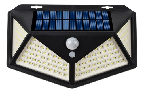 Foco Solar 100 Led Exterior Con Sensor De Movimiento Lámpara