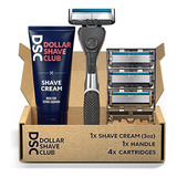 Dollar Shave Club 6-blade Razor Starter Set, 1 Handle, 4x6-b