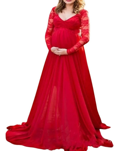 Vestido Largo Falda De Gasa Ideal Maternal Embarazadas E055