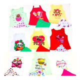 3 Conjunto Infantil Menina Roupas Crianças Feminino Verão