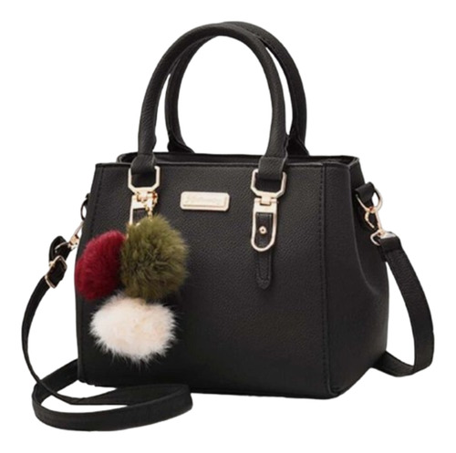 Bolsa Couro Média Feminina Promoção Lançamento+pompom!!!!