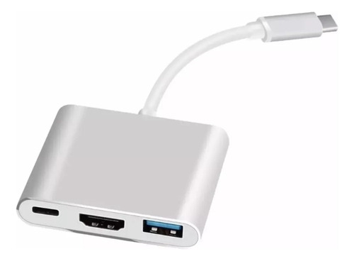 Adaptador Hub 3 En 1 Usb Tipo C A Usb-c Hdmi Usb3.0 Para Mac