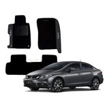 Tapete New Civic G9 2013 2014 2015 2016 Carpete Preto 03 Pçs