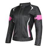 Chamarra Moto Mujer Con Protecciones, Impermeable