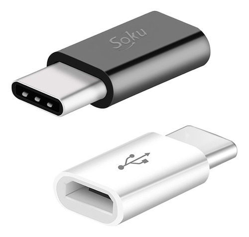 Soku 2 Adaptadores Tipo C A  Micro Usb V8 2.0 Universal