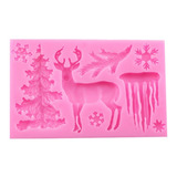 Molde Silicon Reno Navidad Copo Fondant Manualidades