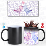 Taza Mágica Regalo Para 14 De Febrero Pajaritos Enamorados