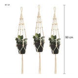 Kit Com( 3 Três) Suporte De Vaso Macramê  Plants Hanger