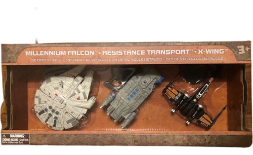 Set Figuras Disney Star Wars Naves Millennium Falcon Xwing